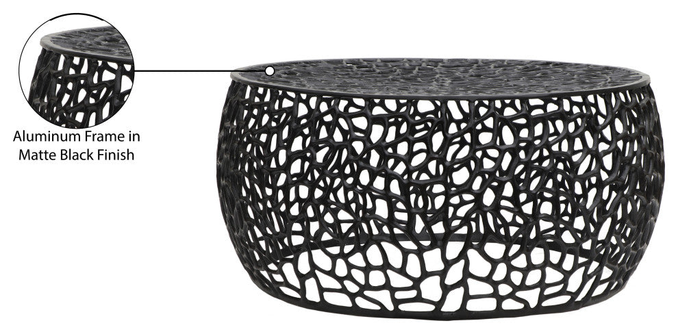 Priya Aluminum Coffee Table, Black, Coffee Table