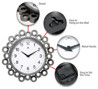 Ellipse 12" Silver Decorative Wall Clock