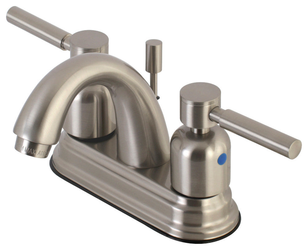 4" Centerset Bathroom Faucet WithRetail Pop-Up, Brushed Nickel