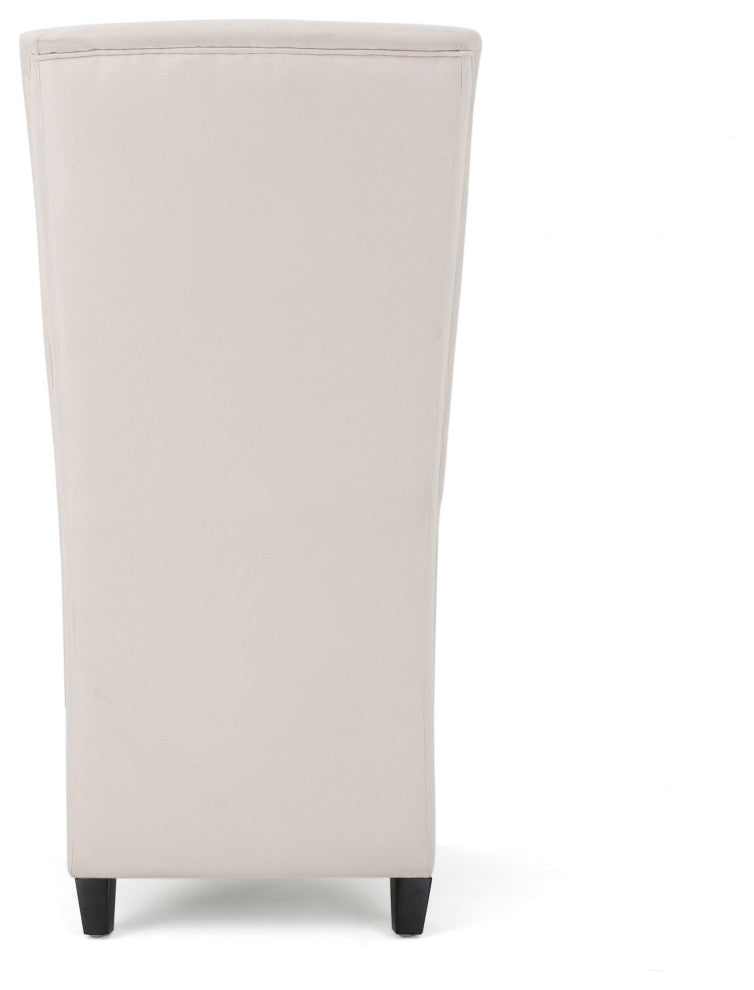 GDF Studio Sheldon Traditional Design High Back Fabric Dining Chair, Beige