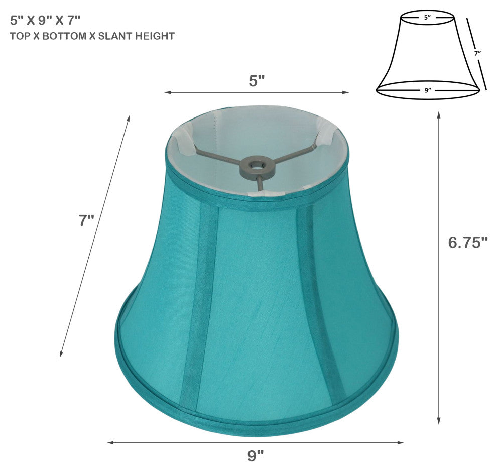Bell Lamp Shade, 5x9x7", Teal, Set of 2