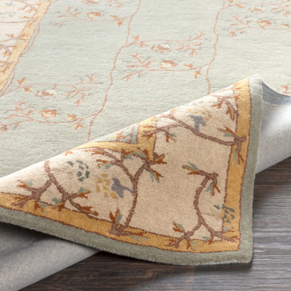 Surya Caesar CAE-1100 Traditional Area Rug, Sage, 5' x 8' Rectangle