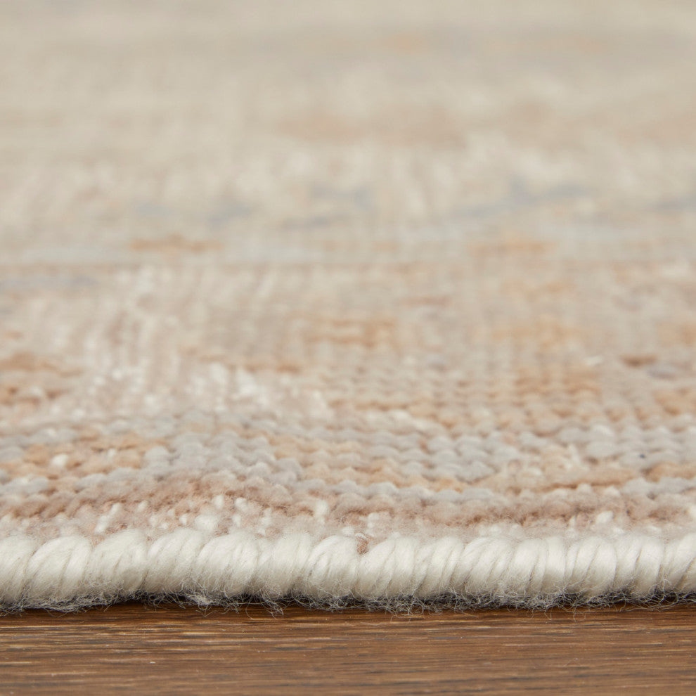Weave & Wander Tierney Eco Friendly PET Oushak Rug, Ivory/Tan, 8'x10'
