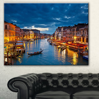 "Grand Canal at Night Venice" Canvas Print