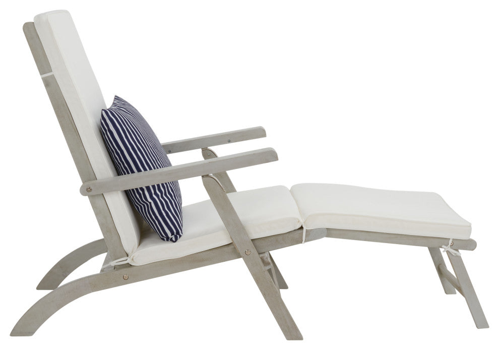 Safavieh Palmdale Outdoor Lounge Chair, Grey / Beige