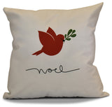 Decorative Holiday Pillow, Animal Print, Red, 20"x20"