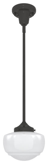 Saddle Creek Noble Bronze, Cased White Glass 1 Light Mini Pendant Light
