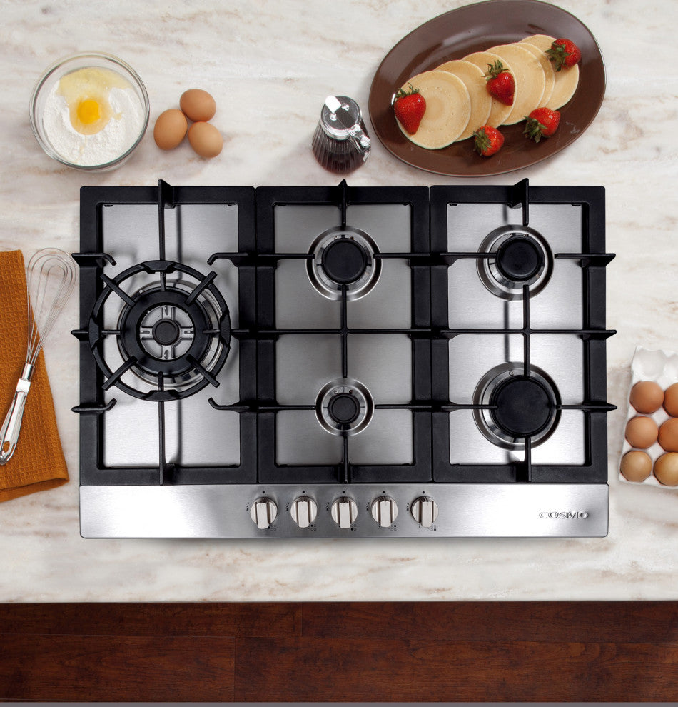 Cosmo Gas Cooktop, 30" Pro Style Stainless Steel Rangetop, 30"