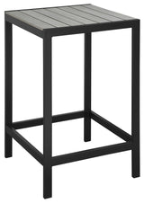 Maine Outdoor Patio Bar Table, Brown Gray