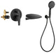 Wellfor Wall Mount Shower Faucet Set, Handheld Shower and Waterfall Spout, Matte Black