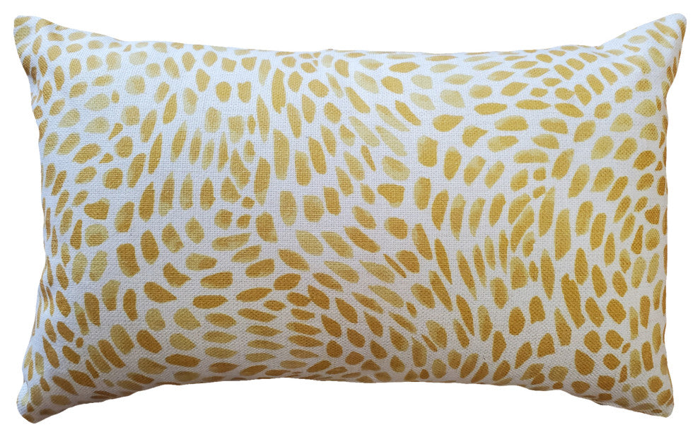 Matisse Dots Golden Yellow Throw Pillow 12x19, with Polyfill Insert