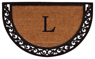 Ornate Scroll Monogram Doormat 2'x3', Letter L