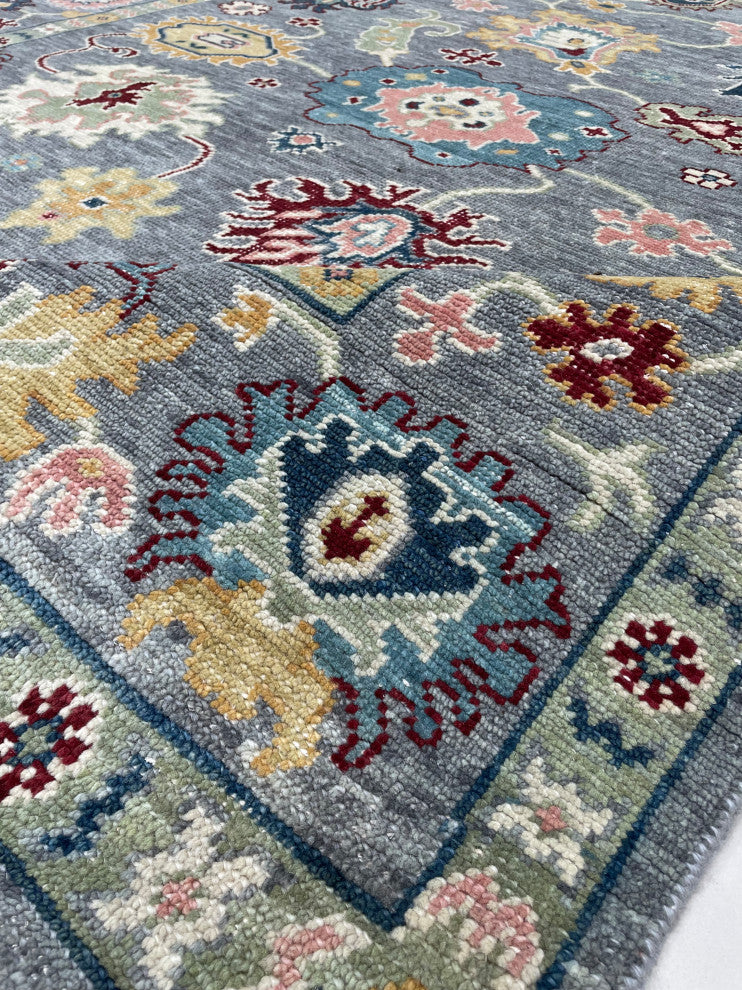 Gray Traditional Classic Colorful Mahal Classic Area Rug