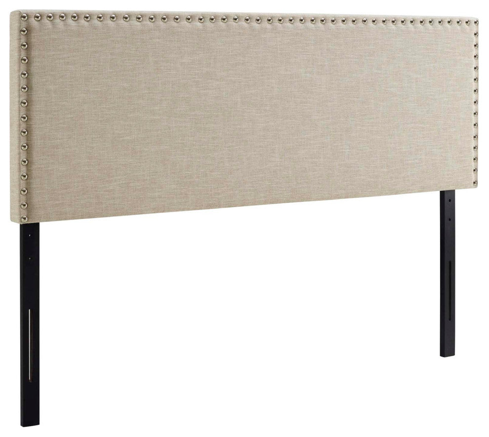 Beige Phoebe Queen Upholstered Fabric Headboard