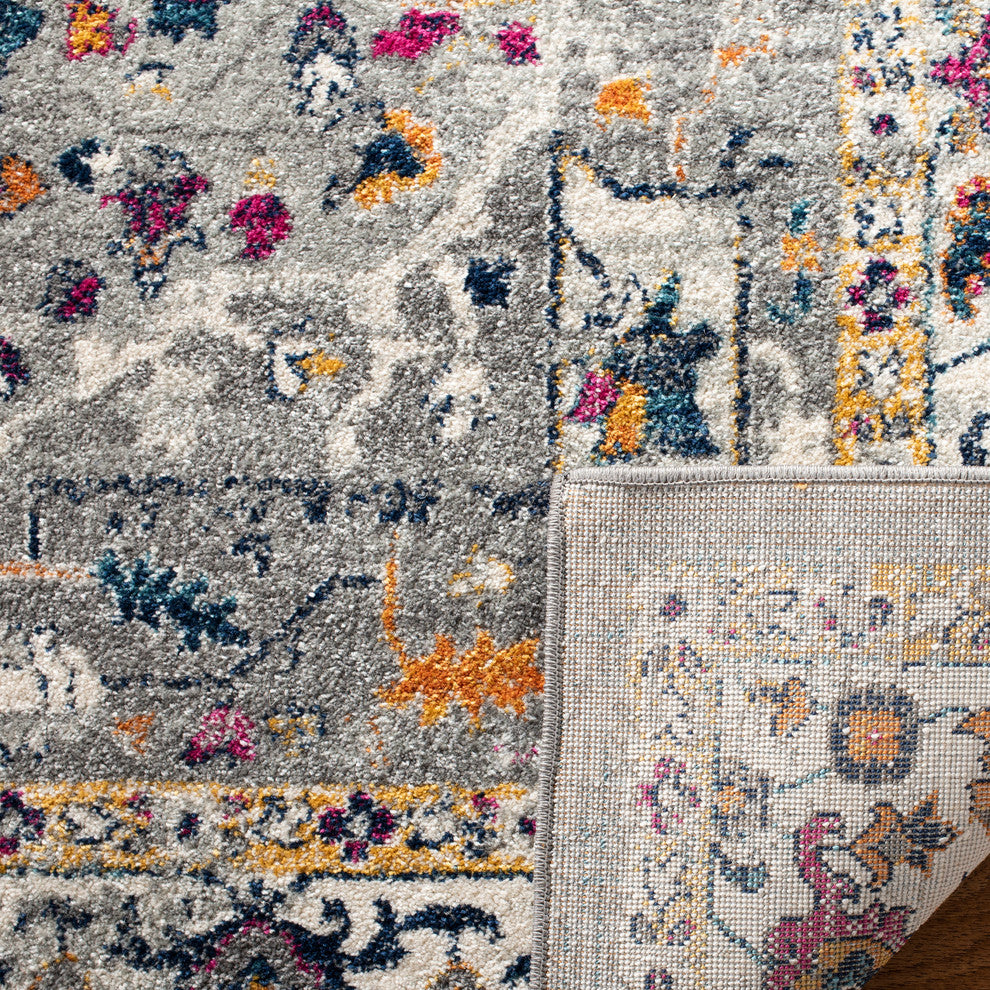 Safavieh Evoke Collection EVK275 Rug, Gray, 6'7" Square