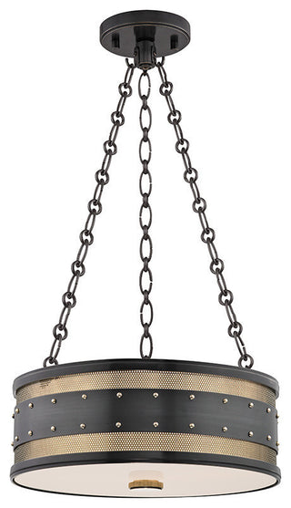 Gaines, 16" Pendant, Aged Old Bronze Finish, Frosted Inside-Clear Outside Glass