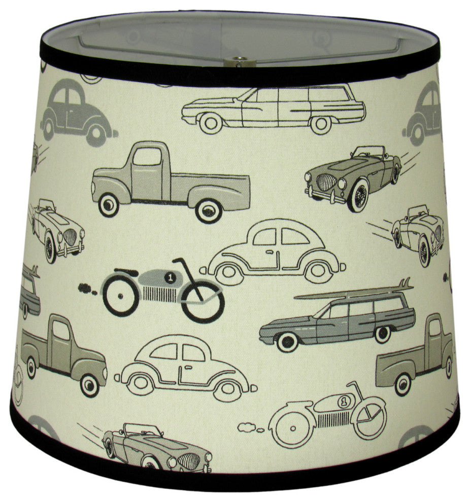 Retro Rides Lead Macon Print Lamp Shade, 14"