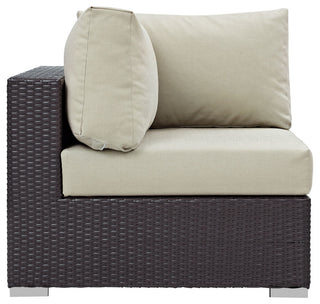 Convene Outdoor Patio Corner, Espresso Beige