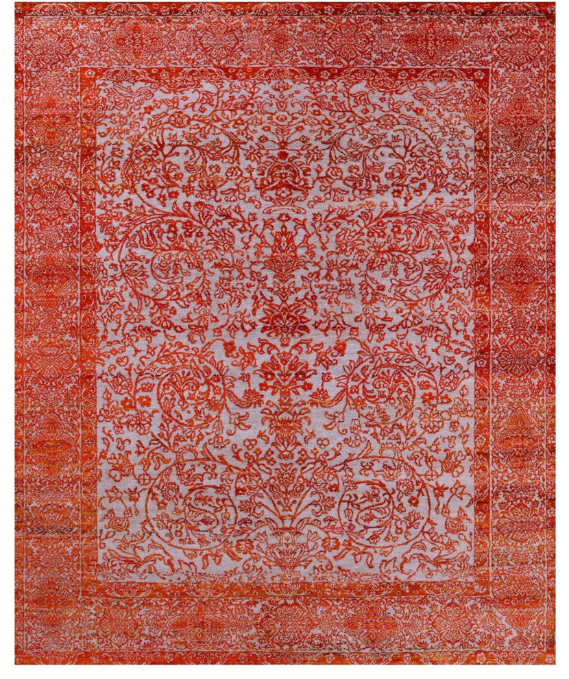 7' 11" X 9' 10" Persian Handmade Wool & Silk Rug - Q15810