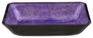 Eden Bath EB_GS81 Rectangular Purple Foil Glass Vessel Sink with Black Exterior