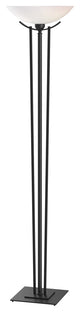 Taper Torchiere, Black Finish - Opal Glass