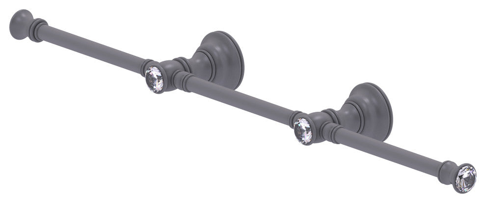 Carolina Crystal 3 Arm Guest Towel Holder, Matte Gray