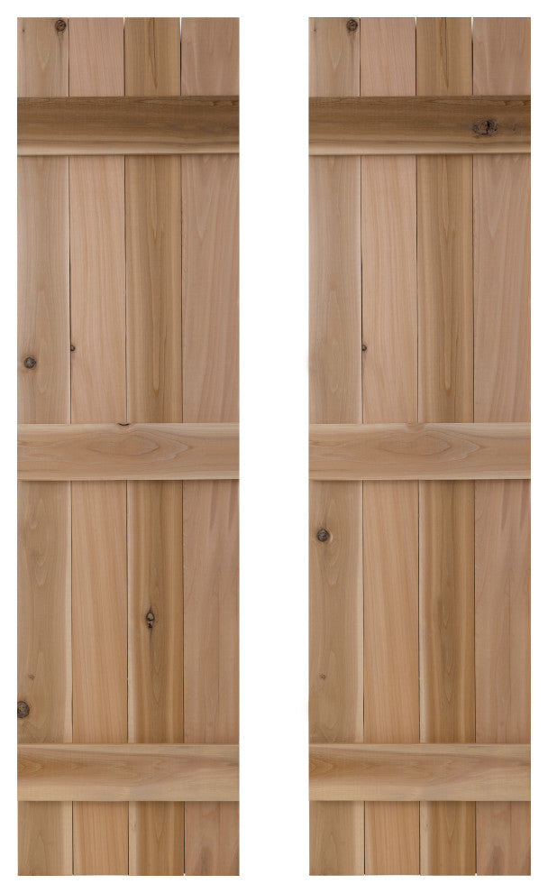 Traditional Board and Batten Exterior Shutters Pair, Dirty Blonde, 66"