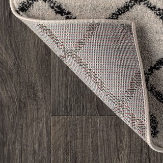 Aksil Moroccan Beni Souk Area Rug, Cream/Black, 5 X 8