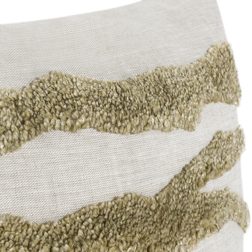 Passage 22" Belgian Linen Blend Throw Pillow by Kosas Home, Wheat Green