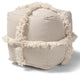 Modern Moroccan Inspired Beige Handwoven Cotton Fringe Pouf Ottoman
