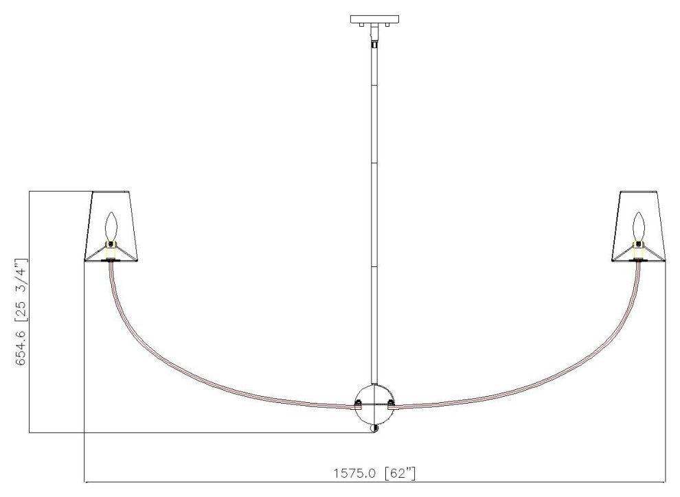 Z-LITE 6-Light Chandelier, Rubbed Brass