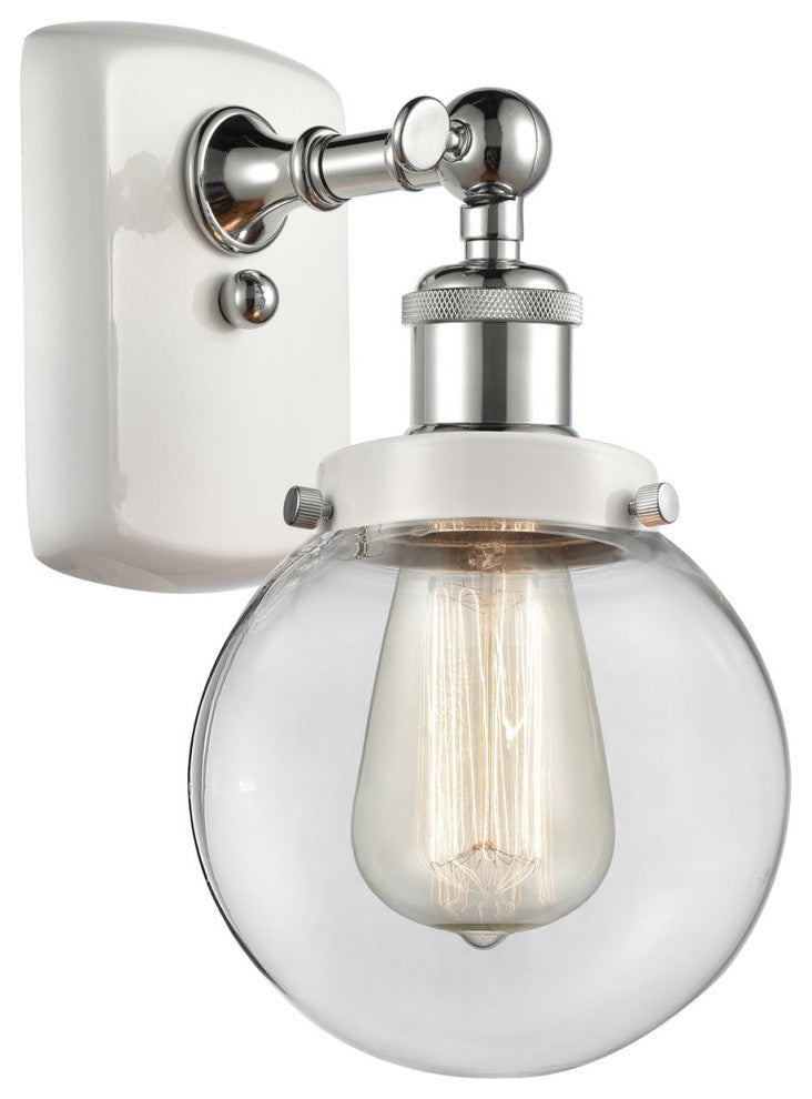 Innovations 916-1W-WPC-G202-6 1-Light Sconce, White, Polished Chrome