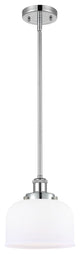 Large Bell 1-Light Pendant, Polished Chrome, Matte White