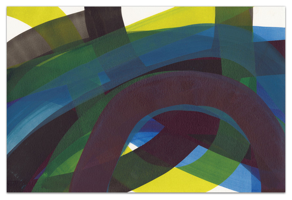 "Pigment Play II" Frameless Free Floating Tempered Glass Panel Graphic Wall Art