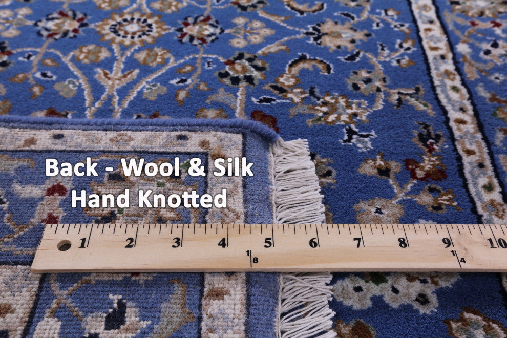 2' 7" X 21' 10" Runner Persian Nain Handmade Wool & Silk Rug - Q14884