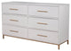 Madelyn Six Drawer Dresser, White