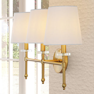Olivia Modern Midcentury Iron LED Vanity, Brass Gold, 3-Light