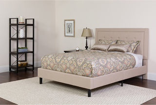 Roxbury Full Size Tufted Upholstered Platform Bed With Pocket Spring Mattress