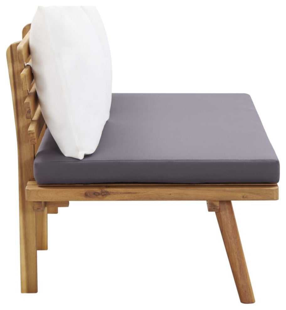 vidaXL Garden Bench With Cushions 45.3" Solid Acacia Wood