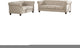 Kimber Linen 2-Piece Sofa and Love Seat Set, Beige