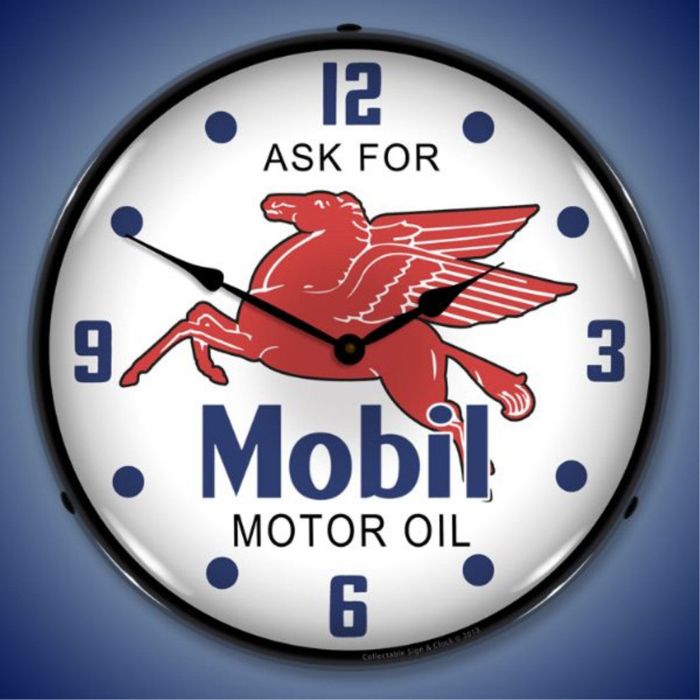 1304436 Mobil Oil Clock