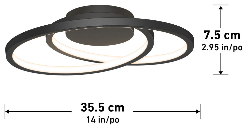 Artika Salto Ceiling Flushmount Light, Black