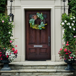 Safavieh Faux 21" Chrysanthemum and Dusty Miller Wreath