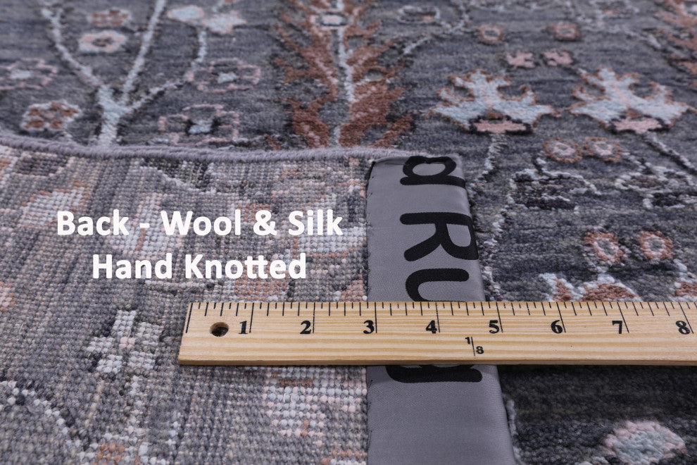 10' 1" X 14' 6" Hand-Knotted Persian Ziegler Wool and Silk Rug Q7061