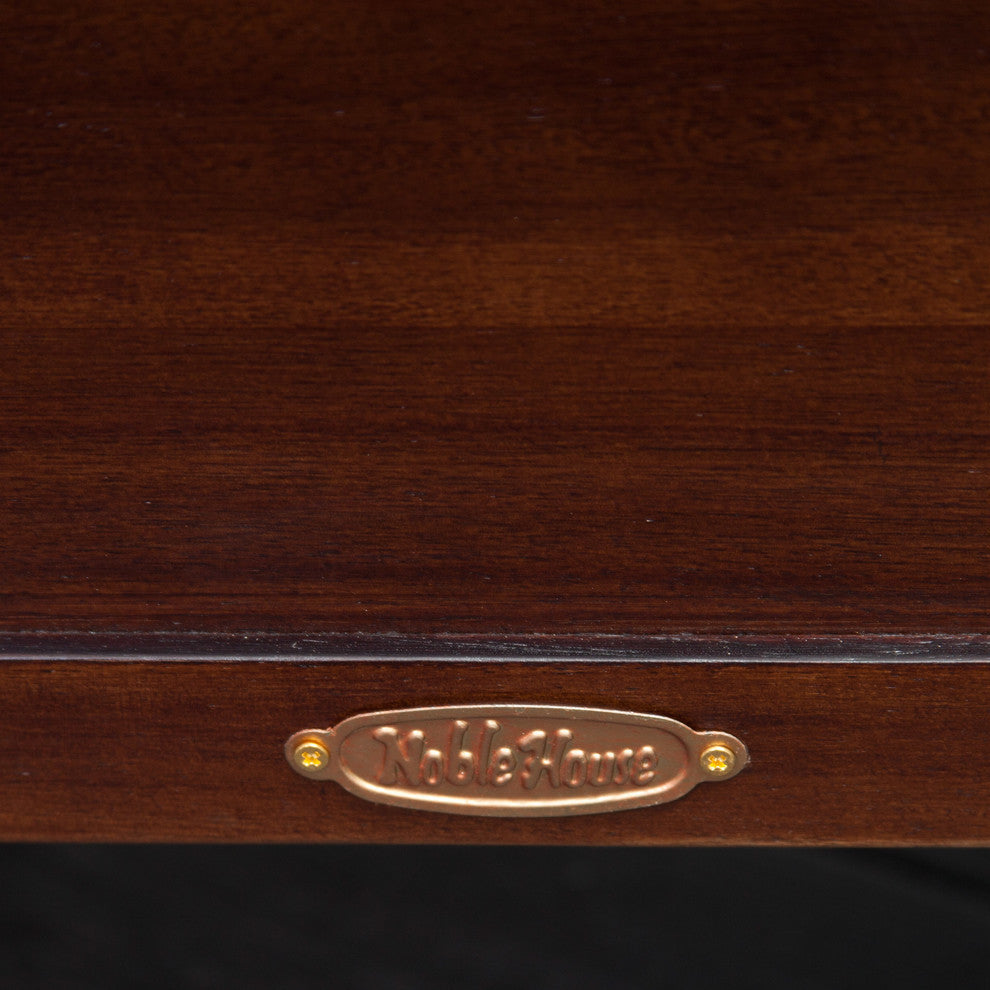 GDF Studio Noah Acacia Wood Accent Table With Bottom Drawer, Brown Mahogany