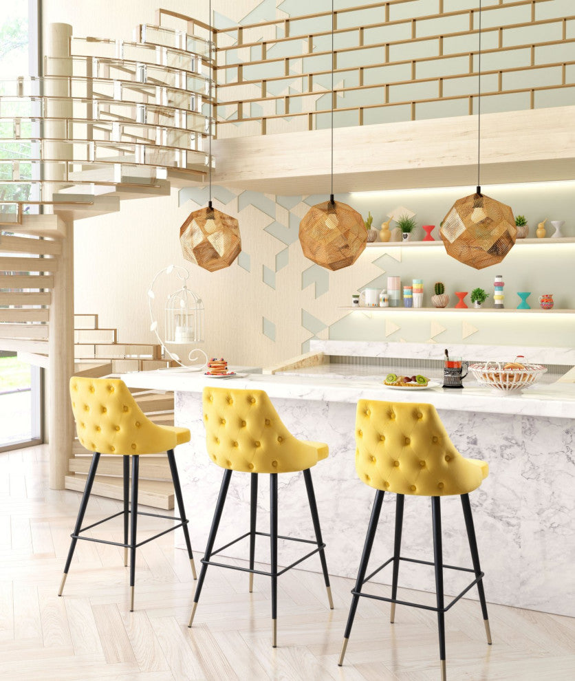 Pendant Ceiling Light Fixture, Steel Metal, Gold, Kitchen Lounge Cafe Bistro