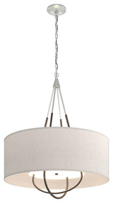 Loop Pendant, Vintage Platinum Finish, Bronze Accents, Flax Shade