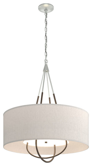 Loop Pendant, Vintage Platinum Finish, Bronze Accents, Flax Shade