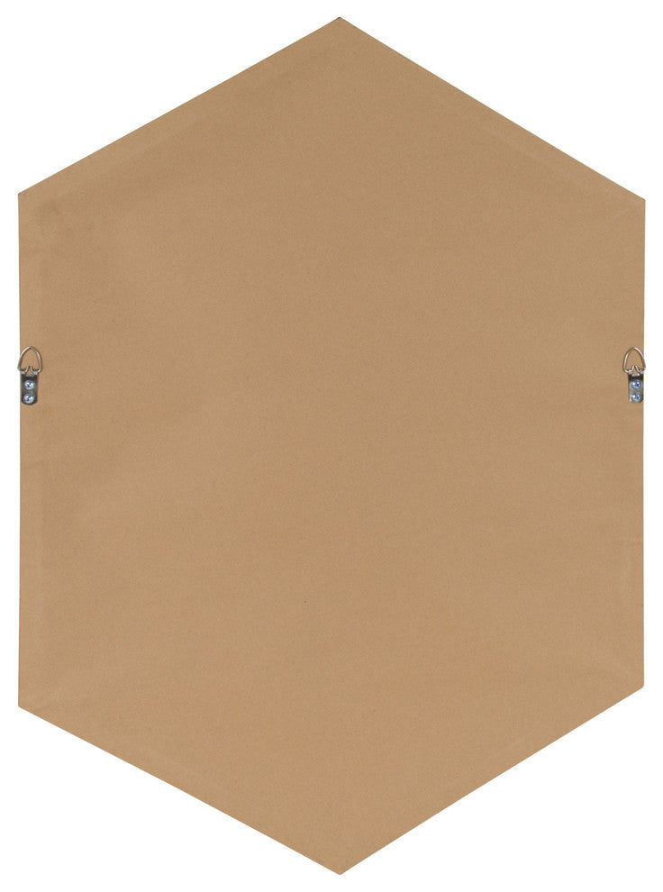 Rhodes Framed Hexagon Wall Mirror, Walnut Brown, 22x31