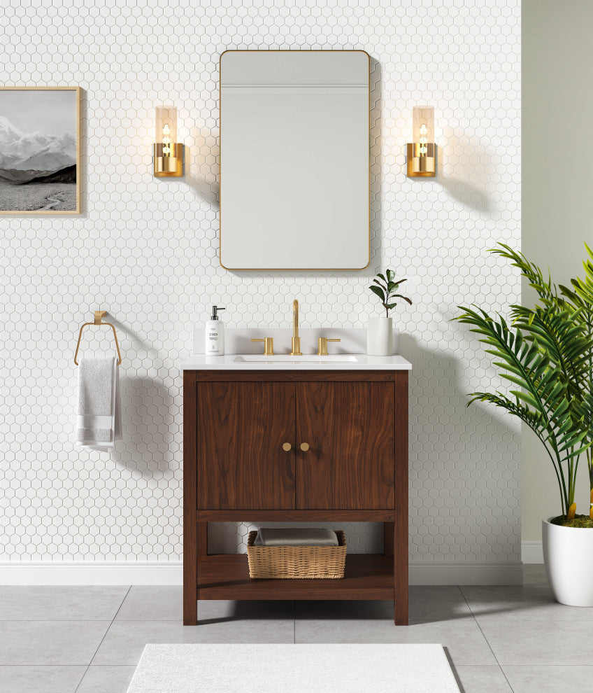 Zoe Vanity Combo, Walnut Collection, 31"